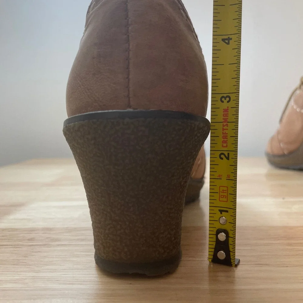 Naturalizer Dolan Wedge Lace Up‎ Oxford Shoes Brown Leather Women Size 7.5
